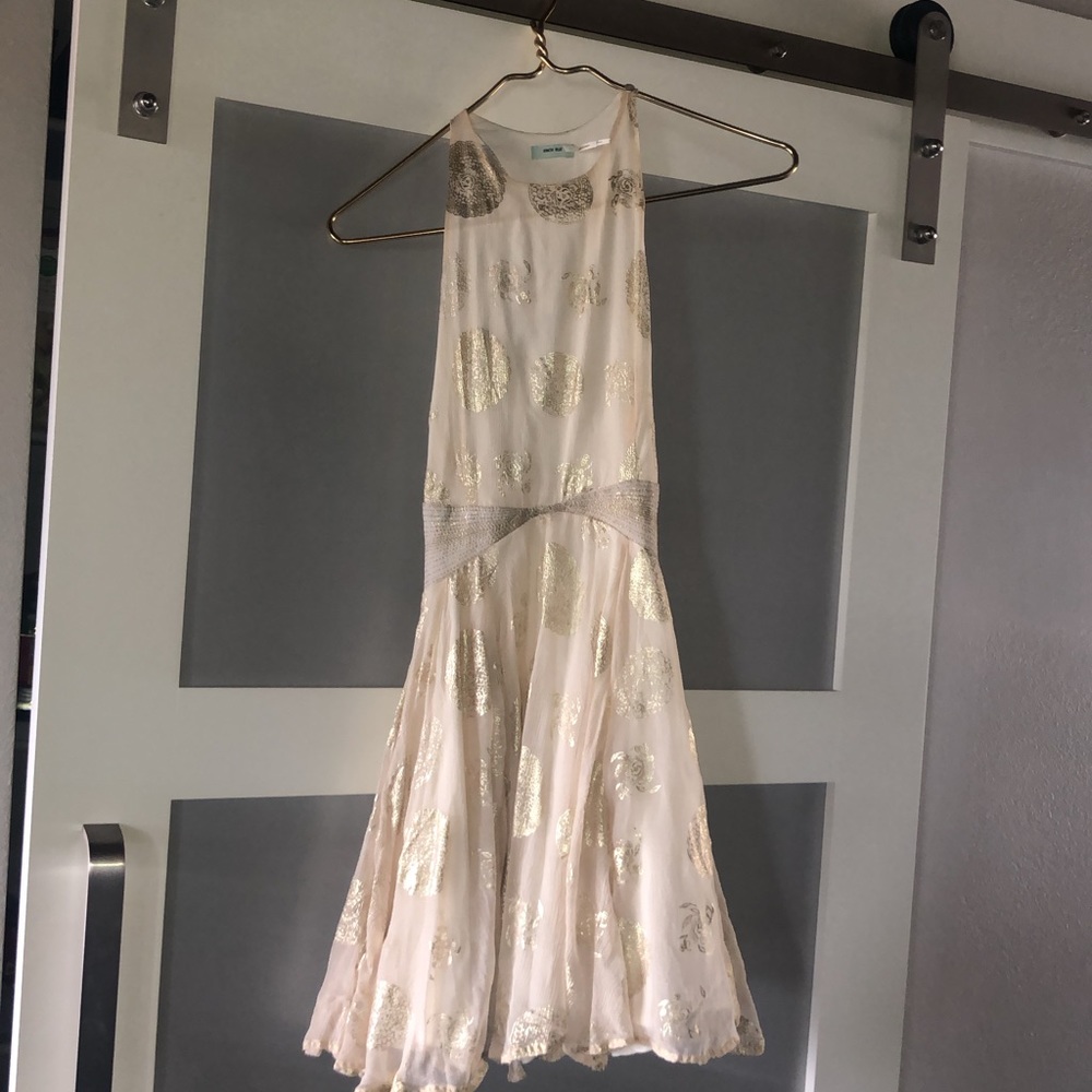 White and gold dress
